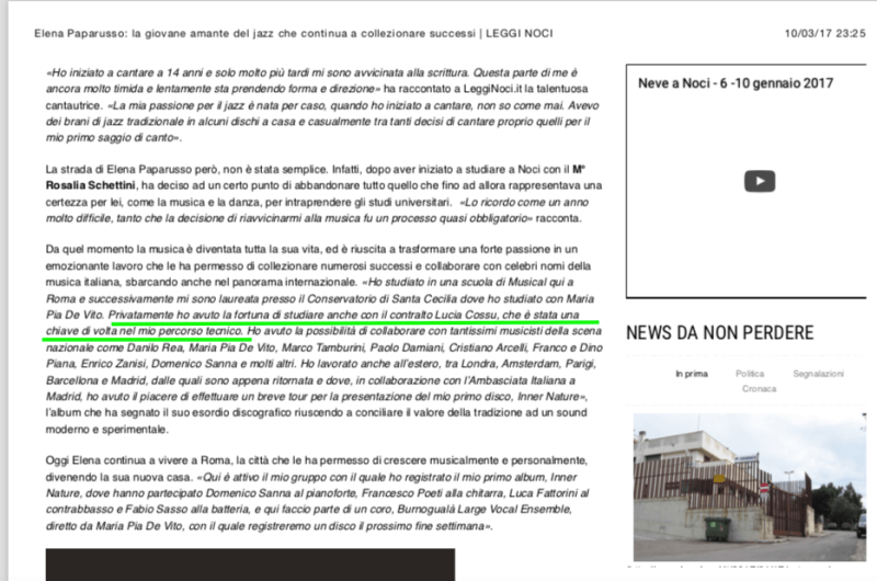 Elena Paparusso Noci intervista